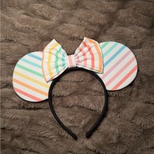 Rainbow Striped Mouse Ears Headband